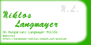miklos langmayer business card
